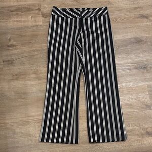 White House Black Market Striped Black and Cream Pants